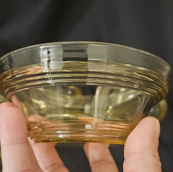 Fostoria Depression Glass Topaz Yellow Transparent Set 6 finger dessert bowls - Picture 9 of 10